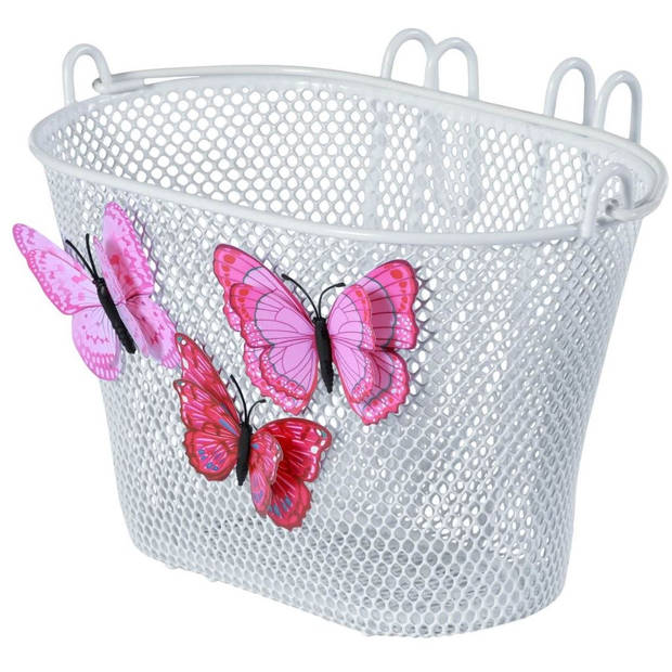 Kinderfietsmand Basil Jasmin Butterfly 28 x 20 x 19 cm - wit