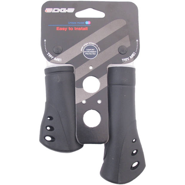 Edge De Ergo Venti handvatten 22mm Rubber 125 + 92mm 119g Zwart