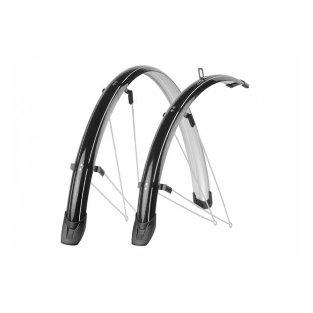 Spatbordset 28"/ 51 mm Polisport Towny - zwart