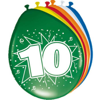 32x stuks Ballonnen versiering verjaardag 10 jaar - Ballonnen