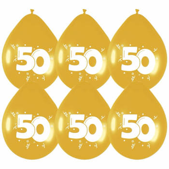 30x stuks gouden ballonnen 50 jaar feestartikelen - Ballonnen