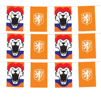 3x stuks oranje KNVB vlaggenlijnen 3 meter - Feestslingers