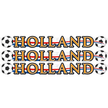 3x Holland voetbal slinger/ bannier karton 115x12 cm - Oranje versiering raam - Feestslingers