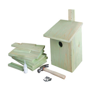 Doe-het-zelf houten vogelhuisje/nestkast 23 cm - Vogelhuisjes