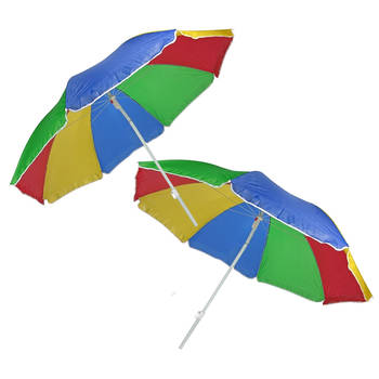 Set van 2x Voordelige regenboog parasol 180 cm - Parasols