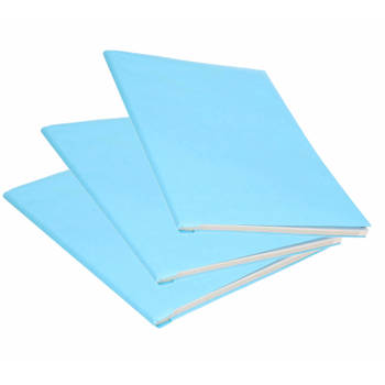 3x Rol kraft kaftpapier lichtblauw 200 x 70 cm - Kaftpapier
