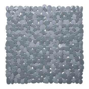 Wicotex Douchemat - vierkant - grijs - steentjes - 53 cm - Badmatjes
