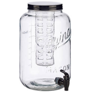 Glazen drankdispenser/limonadetap met koelfunctie 8 liter 21 x 33 cm - Drankdispensers