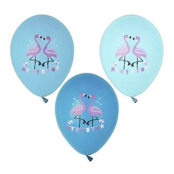 12x stuks Flamingo print ballonnen 29 cm - Ballonnen