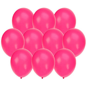 30x stuks Neon roze party ballonnen 27 cm - Ballonnen