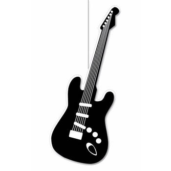 Hangdecoratie muziek thema gitaar - 42 x 16 cm - Feest versiering - Hangdecoratie