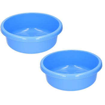 2x stuks kunststof afwasbak / afwasteiltje blauw 9 liter - Afwasbak