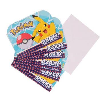 Pokemon verjaardags uitnodigingen 24x stuks - Uitnodigingen