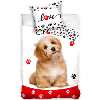 Animal Pictures Dekbedovertrek Hond Dog Love - Eenpersoons - 140 x 200 cm - Katoen