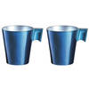 Set van 6x stuks espresso kopjes/bekers donkerblauw 80 ml - Bekers