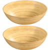 2x Bamboe houten broodmanden/fruitschalen/serveerschalen 25 x 8 cm - Fruitschalen