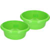 Set van 2x stuks camping afwasteilen / afwasbakken groen rond 6,2 liter - Afwasbak