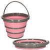 2x Opvouwbare emmer roze/grijs 10 liter - Emmers