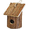 Nestkast/vogelhuisje hout rond naturel bruin 10 x 11 x 16 cm - Vogelhuisjes