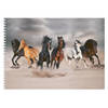 A4 Tekeningen papier boek/ schetsboek met paarden kaft - Schetsboeken