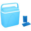 Koelbox blauw 24 liter 39 x 25 x 38 cm incl. 2 koelelementen - Koelboxen