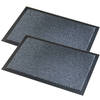 2x stuks deurmatten/schoonloopmatten Faro zwart grijs 40 x 60 cm - Deurmatten