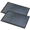 2x stuks deurmatten/schoonloopmatten Faro zwart grijs 60 x 80 cm - Deurmatten
