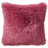 Dutch Decor - FLUFFY - Kussenhoes 45x45 cm - superzacht - effen kleur - Heather Rose - roze