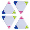 4x stuks driehoek highlighter markeerstiften 9 cm - Markeerstiften