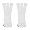 Set van 2x stuks bloemenvaas/vazen van transparant glas 36 x 18 cm - Vazen