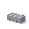 Lego - Opbergbox met 2 Lades Brick 8 - Polypropyleen - Grijs