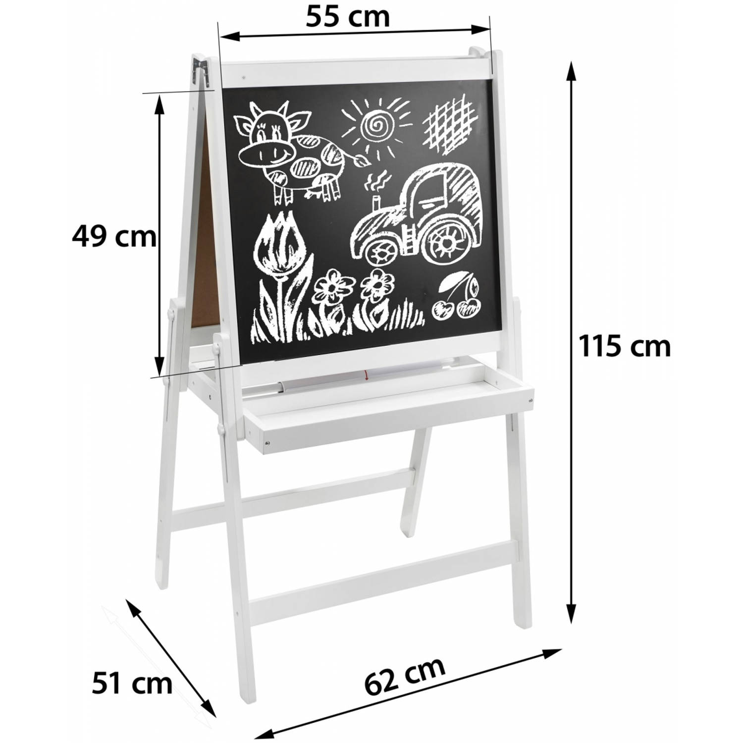 hoek pion ongeluk Mamabrum Krijtbord Staand 115 cm - Schoolbord Voor Kinderen | Blokker