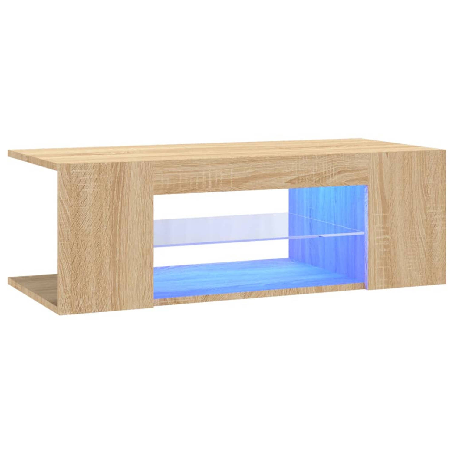 Vidaxl Tv-meubel Met Led-verlichting 90x39x30 Cm Sonoma Eikenkleurig