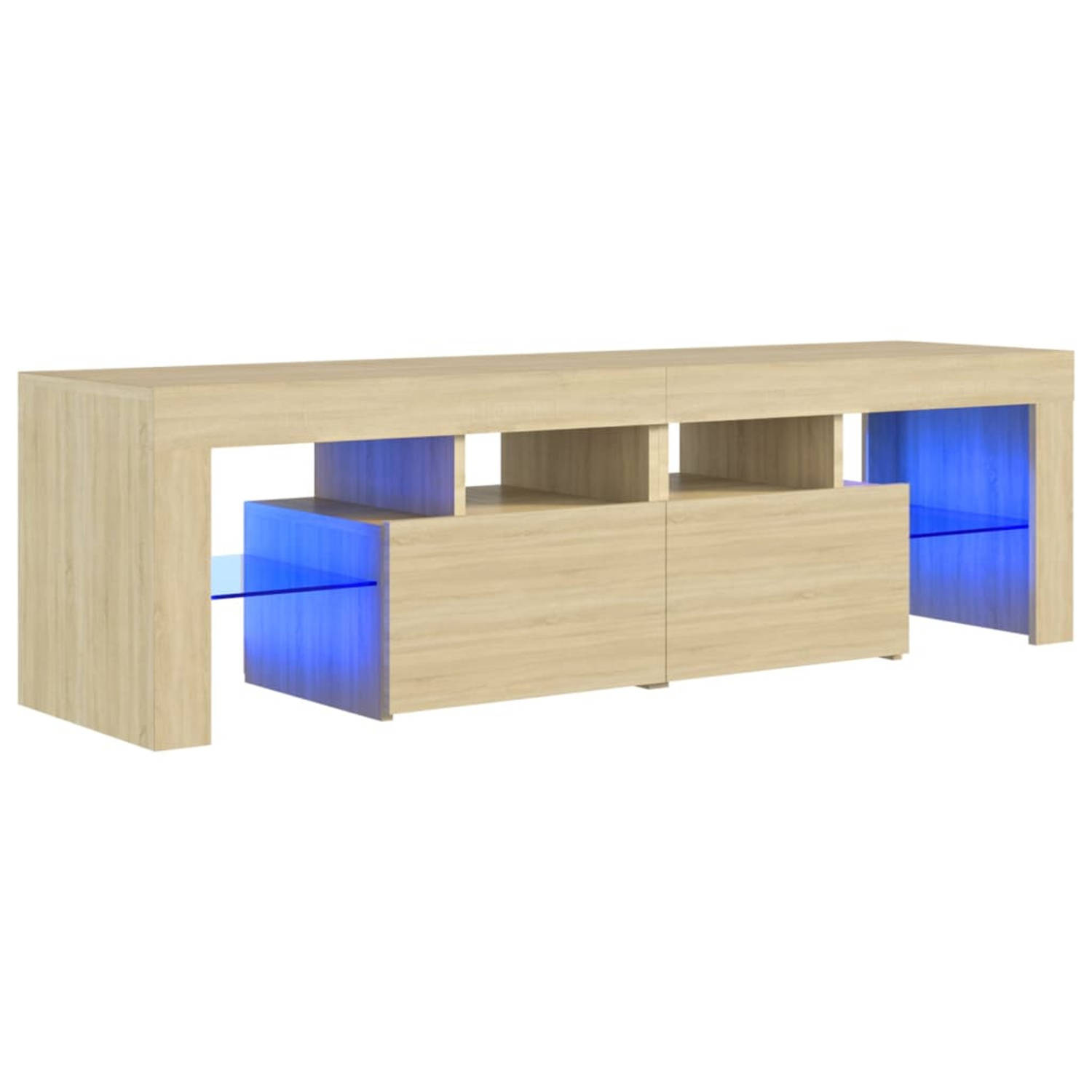 Vidaxl Tv-meubel Met Led-verlichting 140x35x40cm Sonoma Eikenkleurig