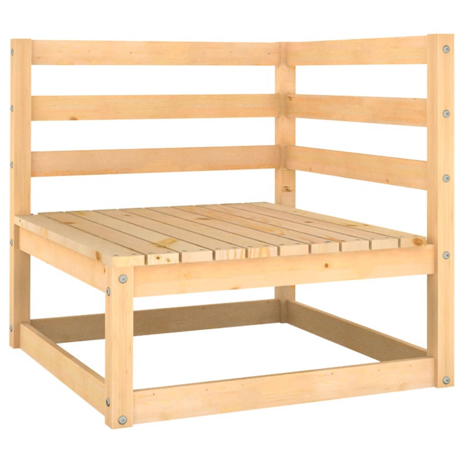 The Living Store Pallet Loungeset - Grenenhout - Antraciet - 70x70x67cm - Modulair