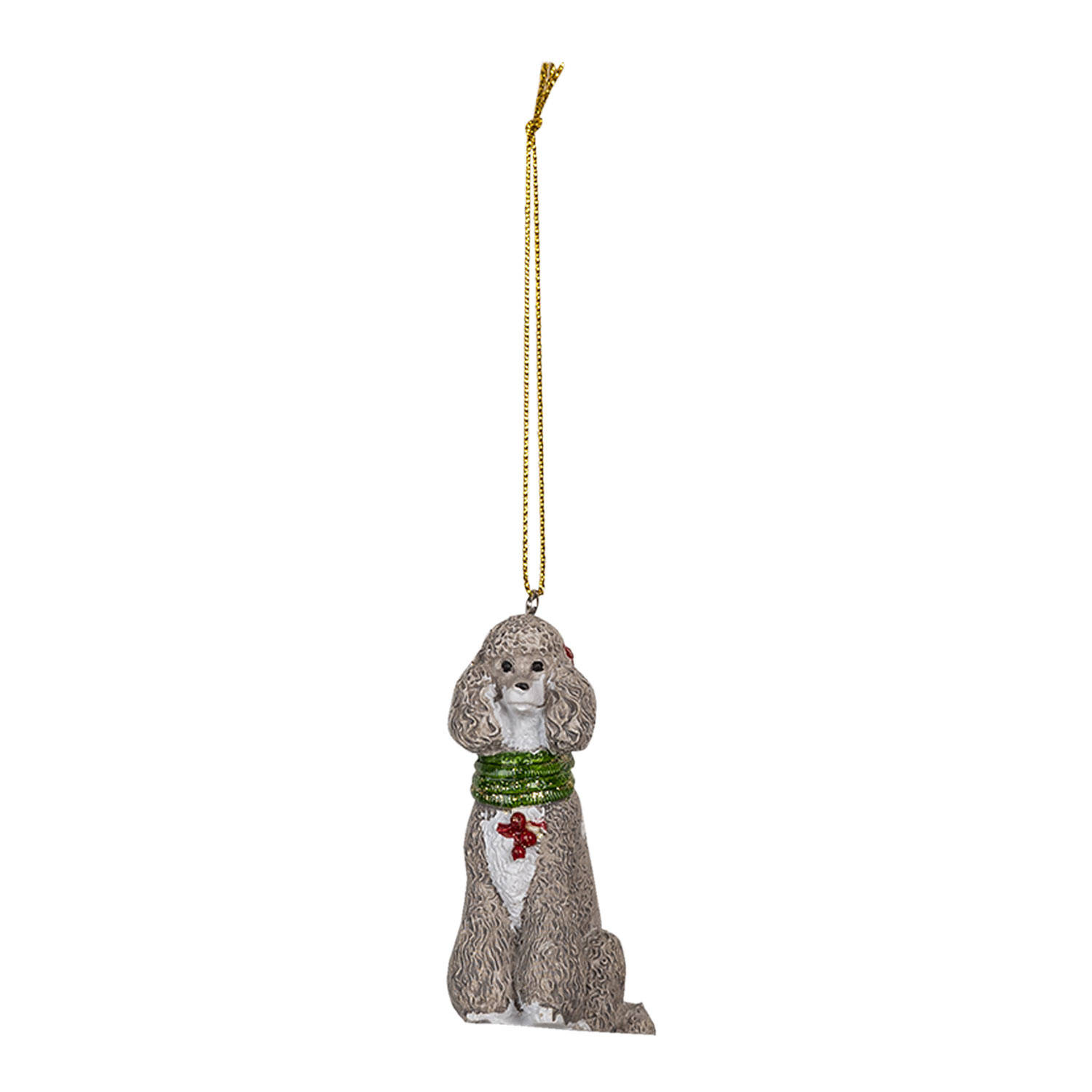 Clayre & Eef Grijze Decoratie hanger hond 5*3*8 cm 6PR3490