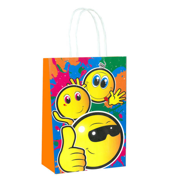 Decopatent® 24 STUKS Smiley Traktatie Uitdeel papieren zakjes met