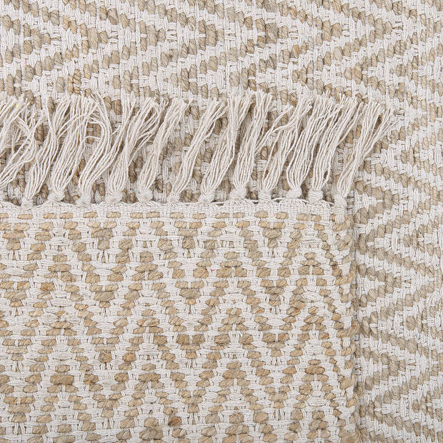 Beliani AFRIN - Laagpolig-Beige-Katoen, Jute