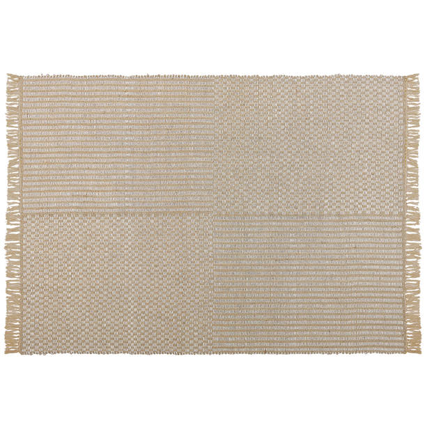 Beliani ADABAG - Laagpolig-Beige-Katoen, Jute