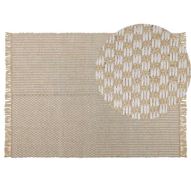 Beliani ADABAG - Laagpolig-Beige-Katoen, Jute