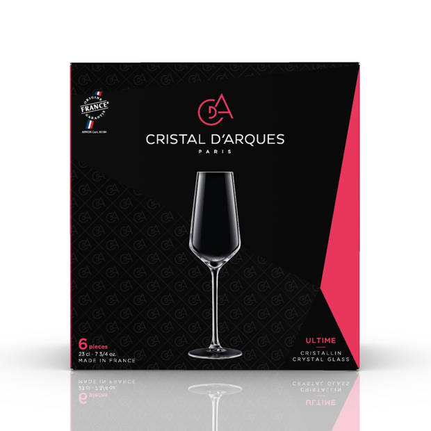 Cristal D'Arques Champagne glas - 21 cl - Set van 6