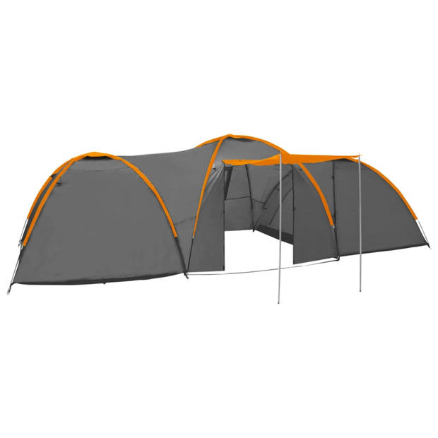 vidaXL Iglotent 8-persoons 650x240x190 cm grijs en oranje