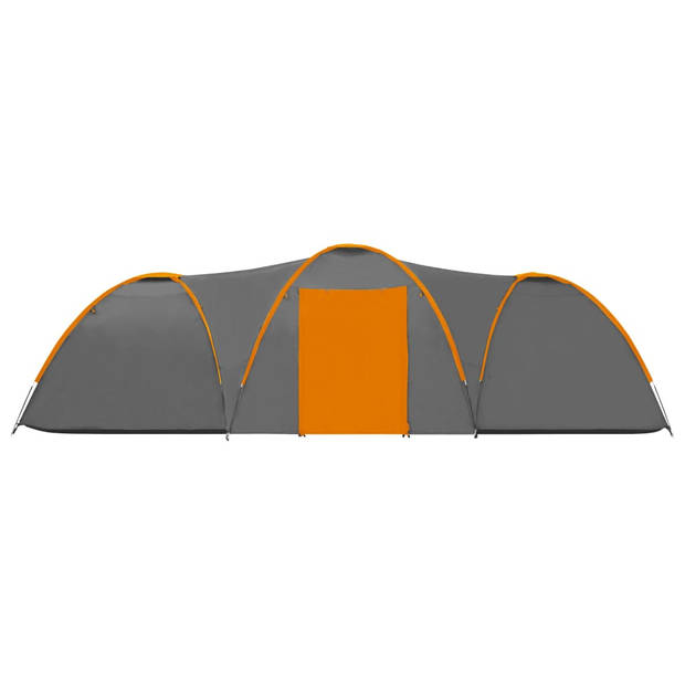 vidaXL Iglotent 8-persoons 650x240x190 cm grijs en oranje