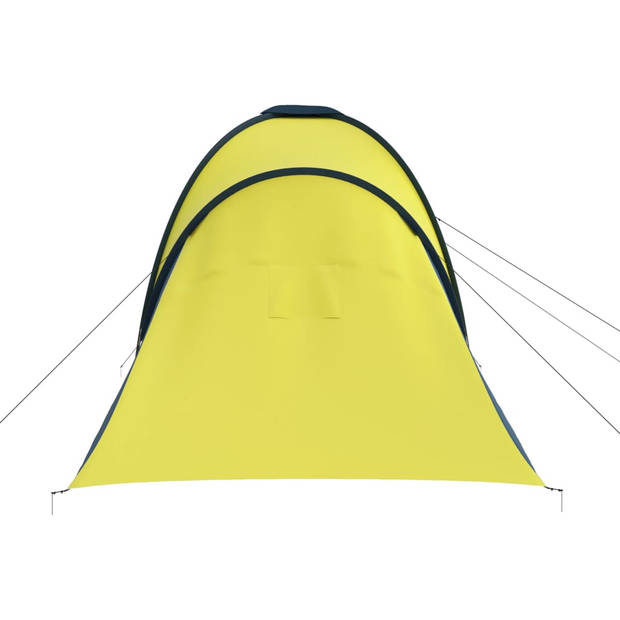 The Living Store Grote Tent - Campingtent 6 Personen - 576 x 235 x 190 cm - Blauw/Geel