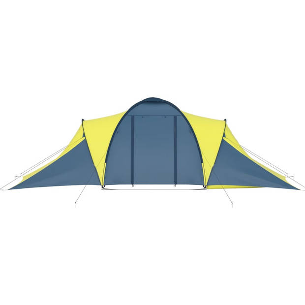 The Living Store Grote Tent - Campingtent 6 Personen - 576 x 235 x 190 cm - Blauw/Geel