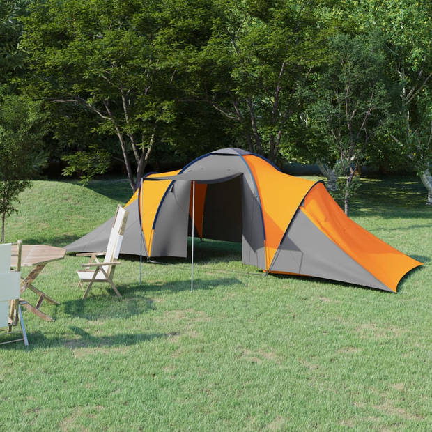 The Living Store Tent Familietent - 6 persoons - 576x235x190 cm - Grijs/Oranje