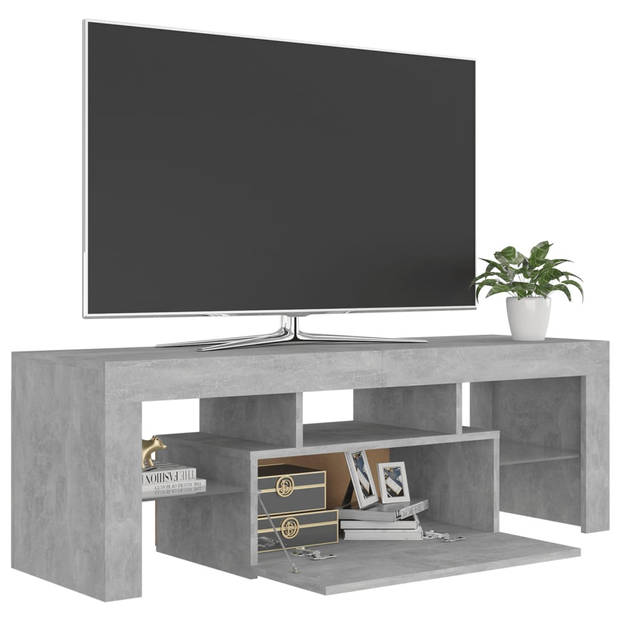 vidaXL Tv-meubel met LED-verlichting 120x35x40 cm betongrijs