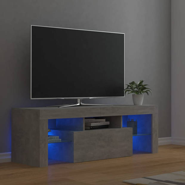 vidaXL Tv-meubel met LED-verlichting 120x35x40 cm betongrijs