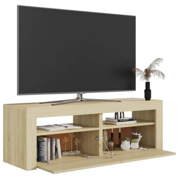 vidaXL Tv-meubel met LED-verlichting 120x35x40cm sonoma eikenkleurig