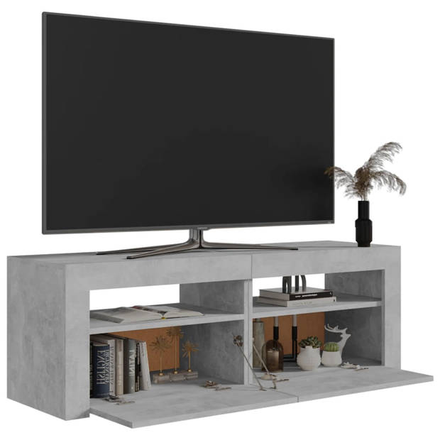 vidaXL Tv-meubel met LED-verlichting 120x35x40 cm betongrijs